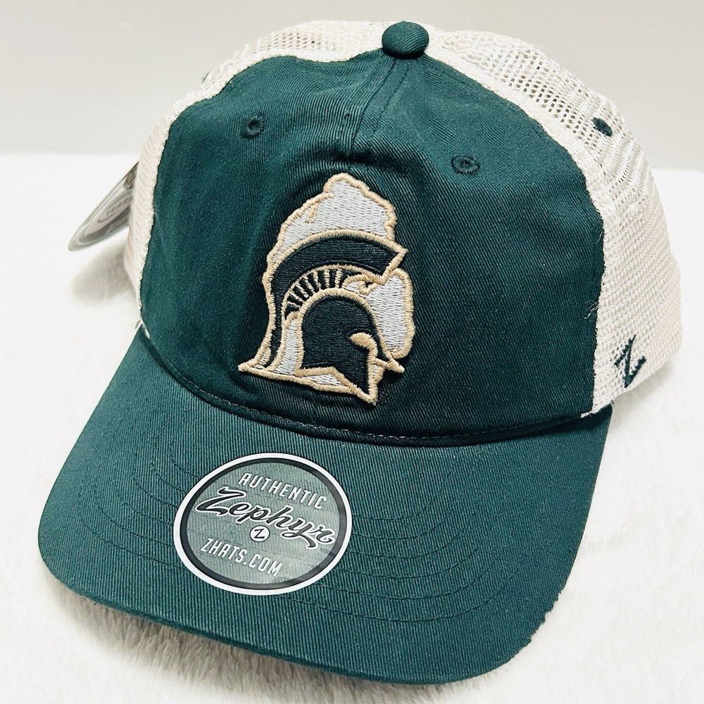 Zephyr Michigan State Spartans State Logo Trucker Hat Cap Adjustable Green NCAA